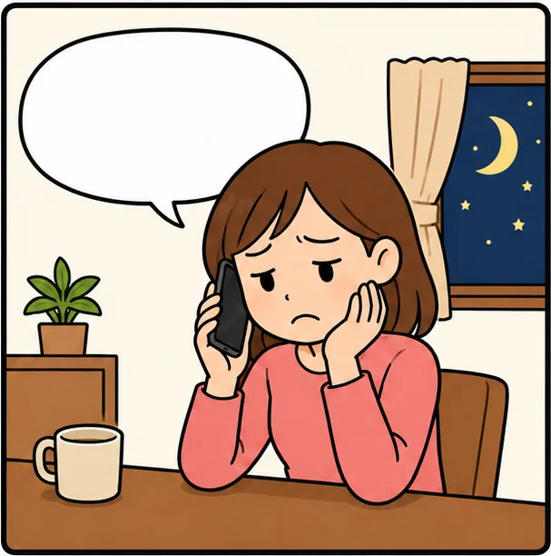 夜、電話がつながらずがっかりするお客様